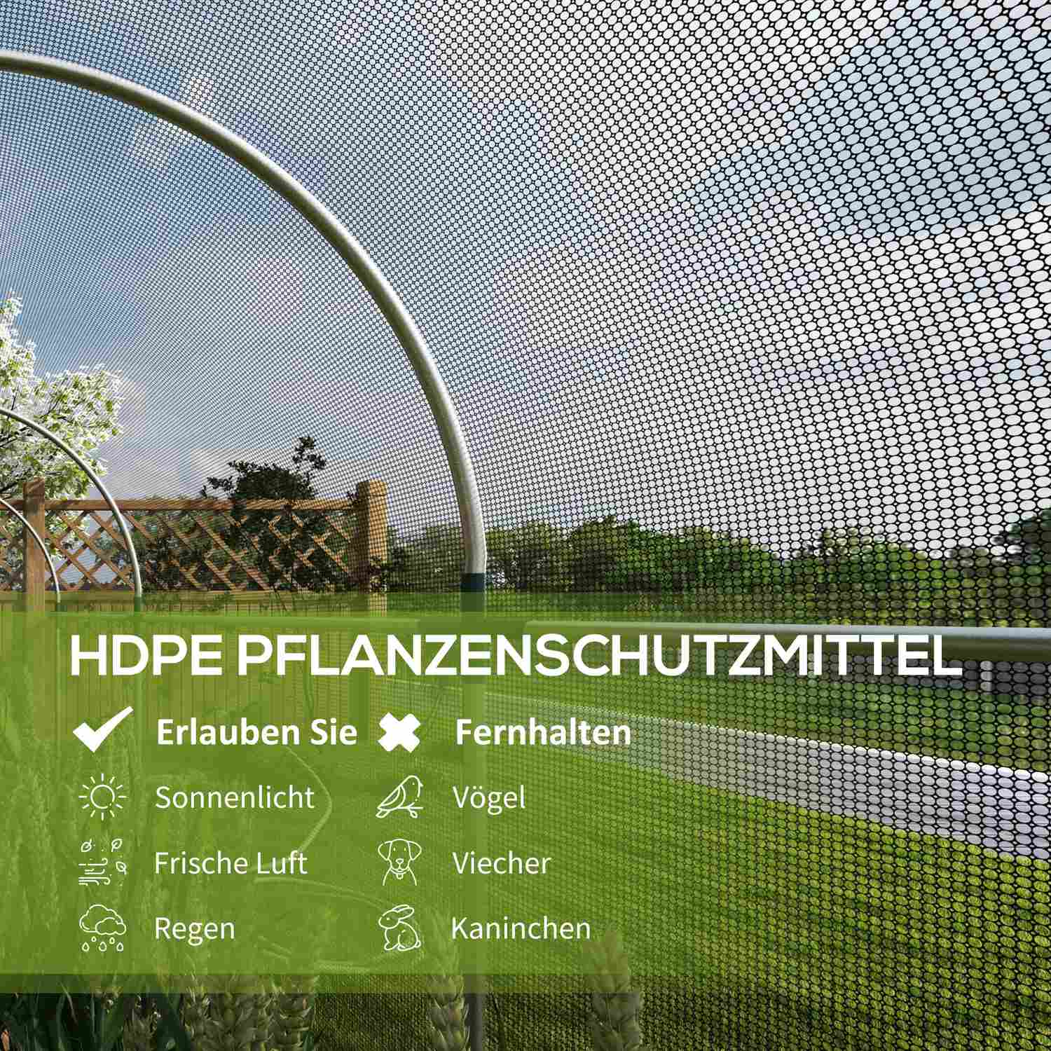 Trädgårdsinsektsskyddsnät med dörr, 1,2 x 3,6 m, svart HDPE