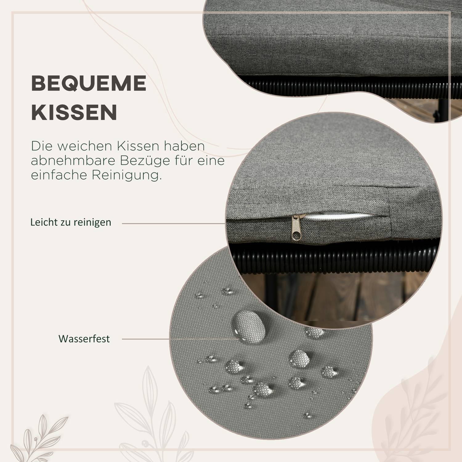 Trädgårdsmatset i polyrattan – 5 delar, inklusive bord och stolar