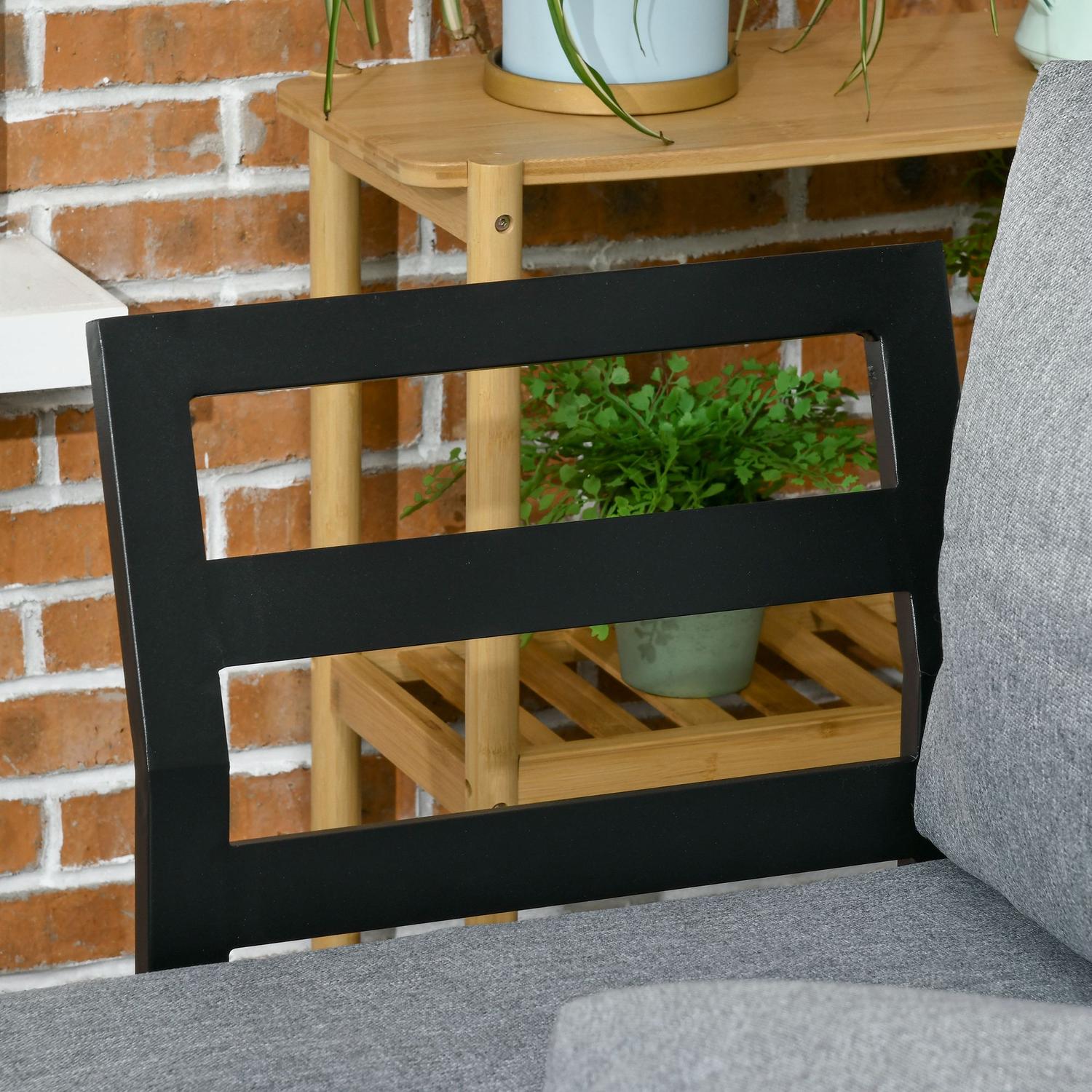 Trädgårdsmöbelset för 3, aluminium & trälook, mörkgrå