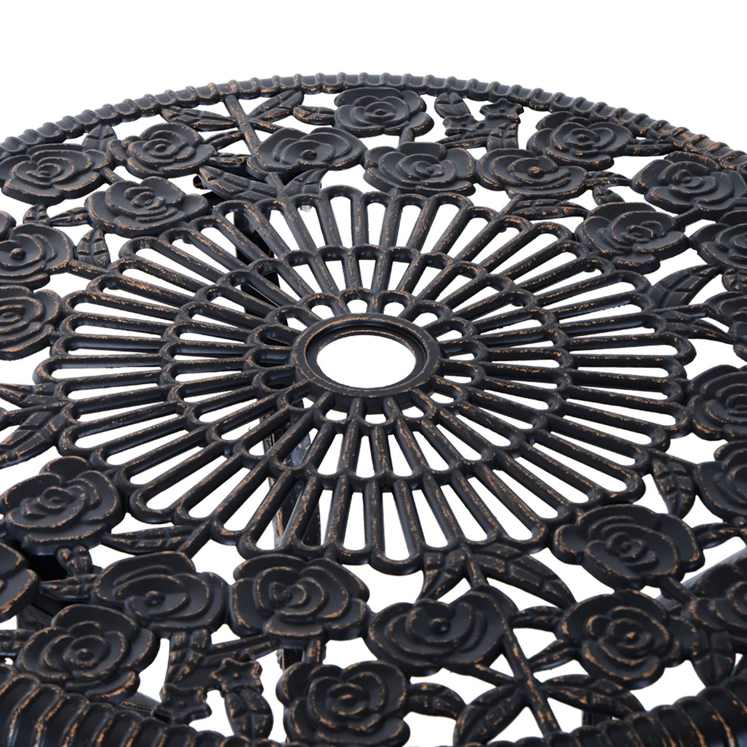 Trädgårdsmöbler i brons för 2, bord och stolar