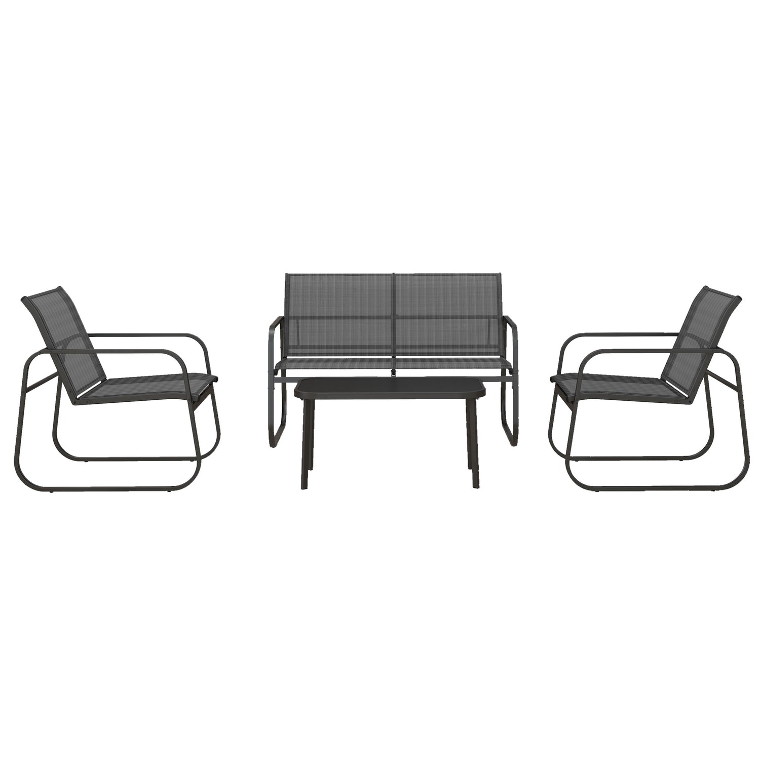 Utomhus trädgårdsmöbler set – 4 delar mesh uteplats sittplatser