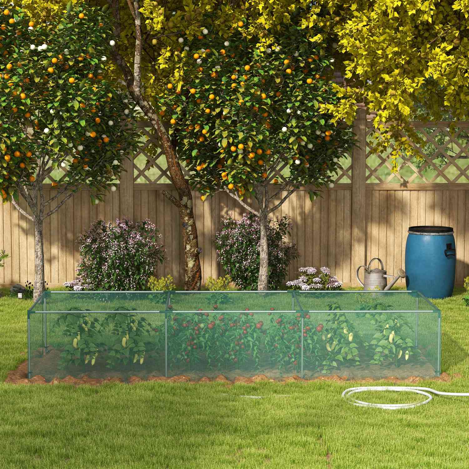 Trädgårdsnät för växtskydd, 1,25M x 3,73M, Dragkedja