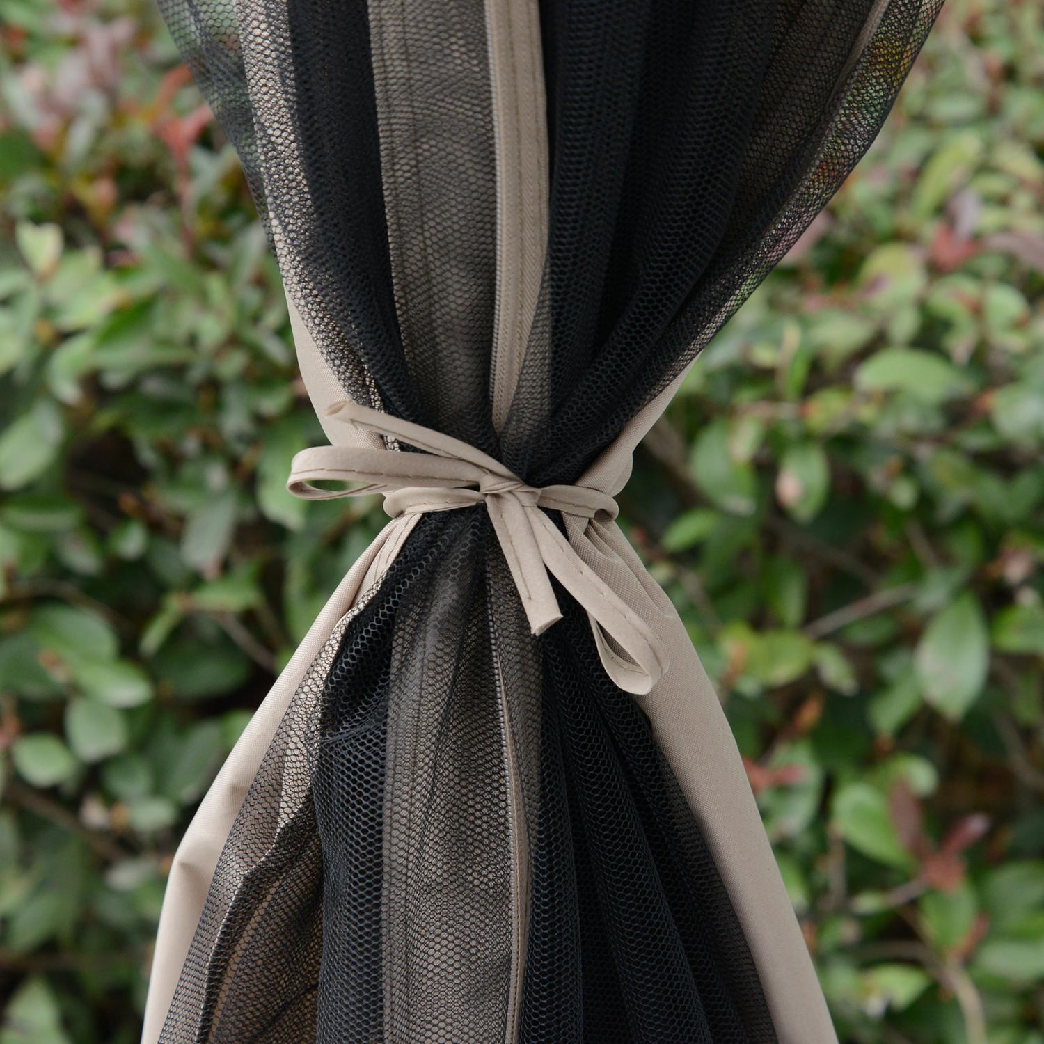 Trädgårdspaviljong 3x3m, väderbeständigt lusthustält, grått