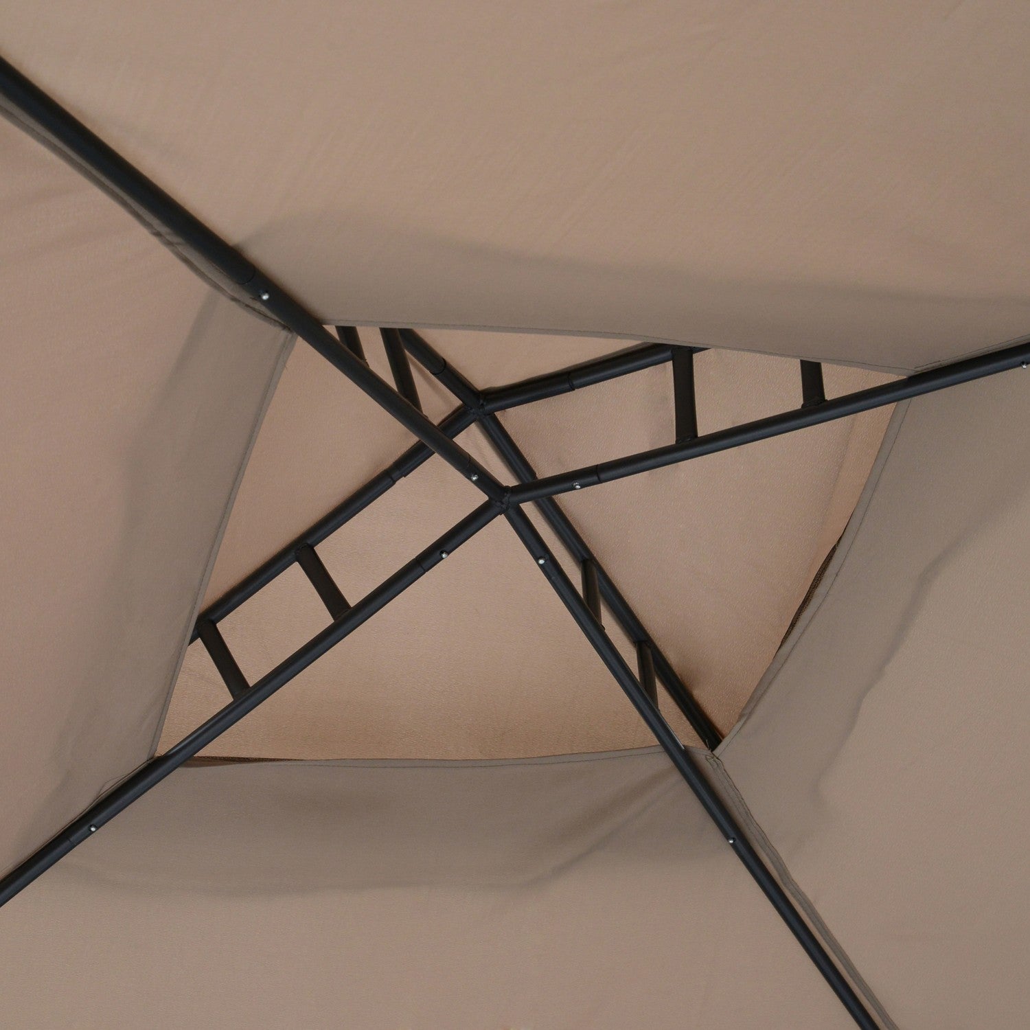 Trädgårdspaviljong 3x3m, väderbeständigt lusthustält, grått