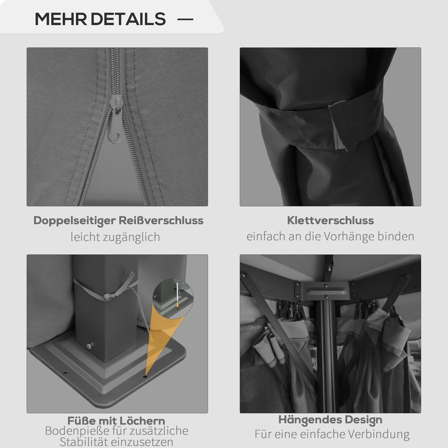 Trädgårdspaviljongtält, 2,96m, dubbeltak, myggnät