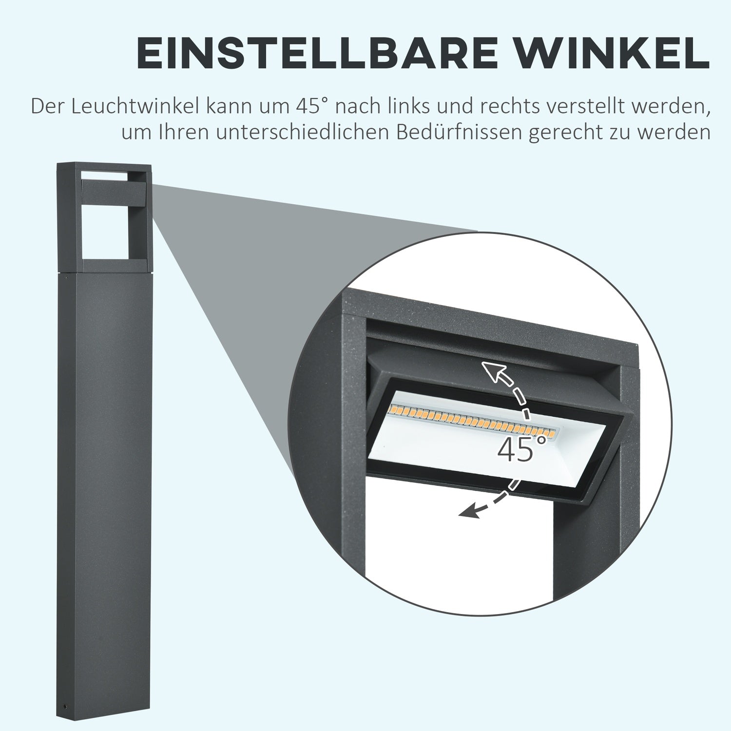 Trädgårdspollare utomhus, varm LED, justerbar, IP65