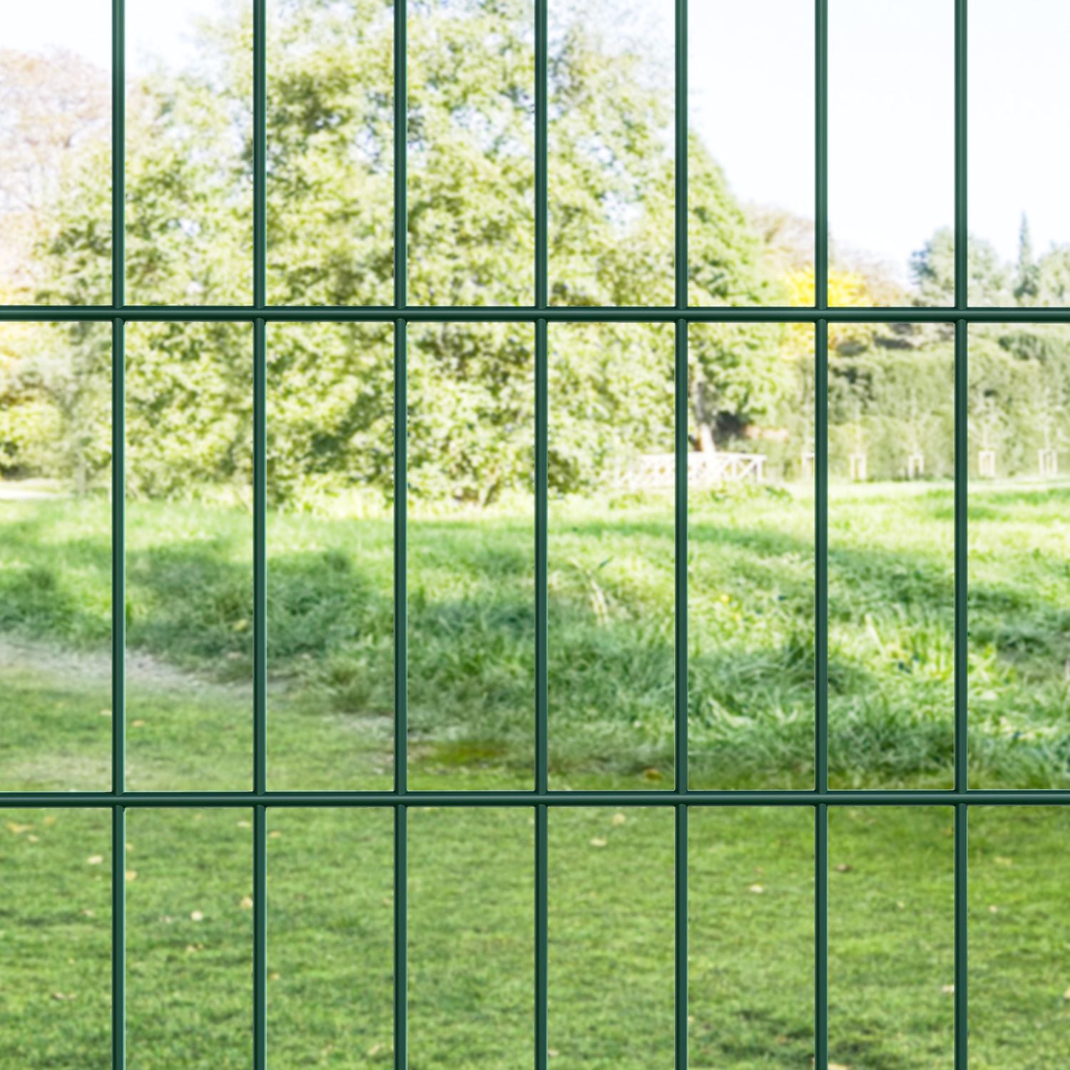 Trädgårdsport i stål med handtag & lås, 97 x 170 cm, grön