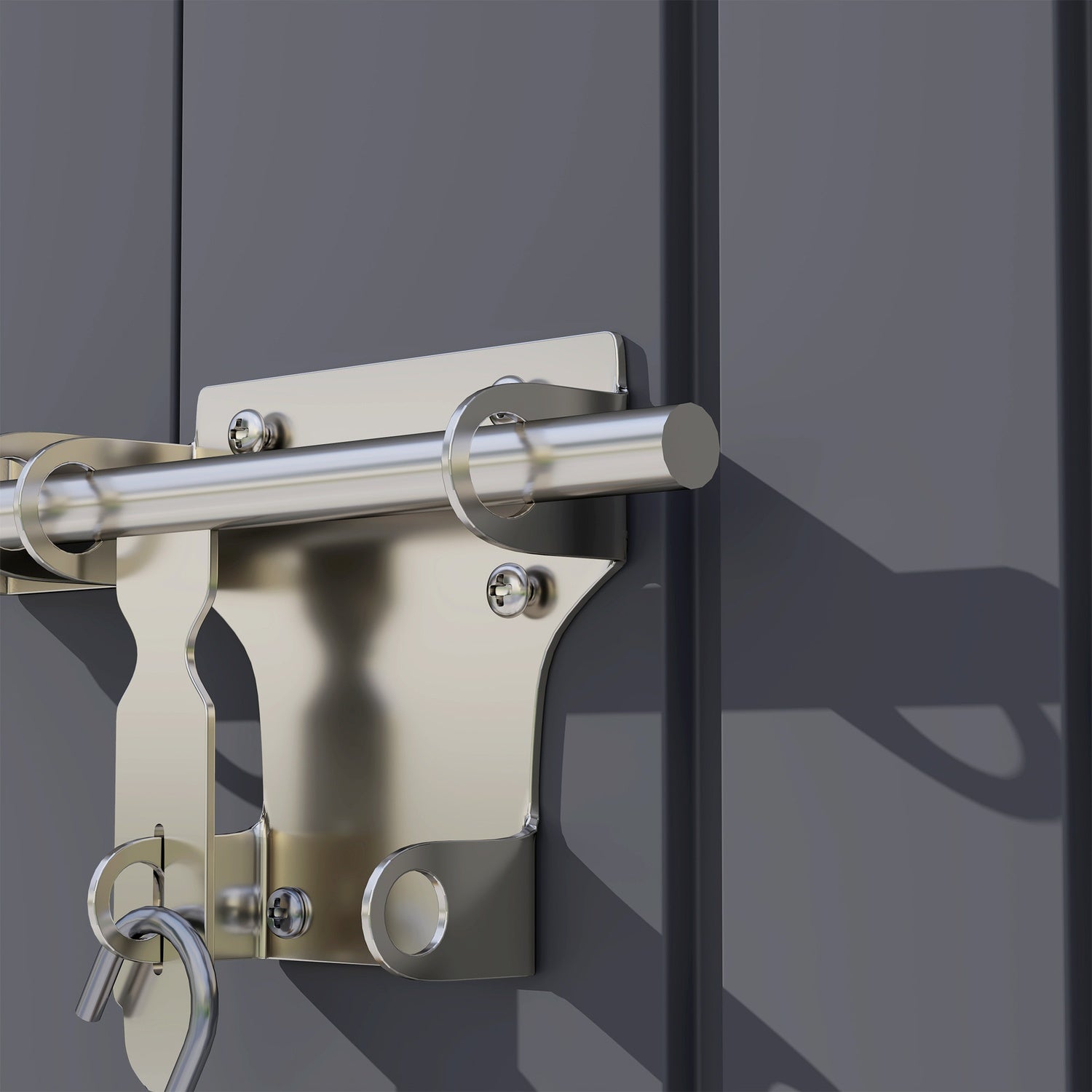 Trädgårdsredskapsbod i stål, 260x177x190 cm, Låsbar dörr