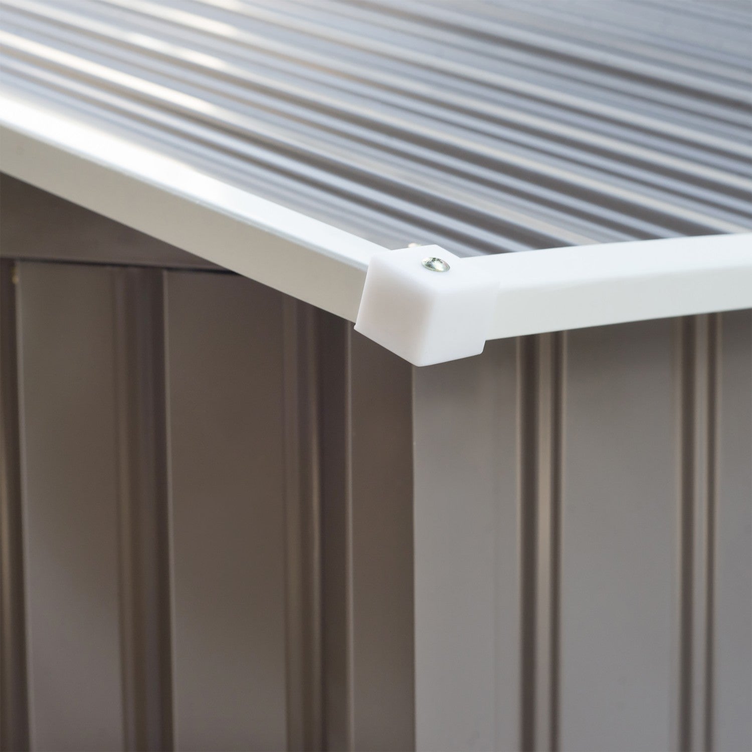 Trädgårdsredskapsskjul i metall med foundation, väderbeständig, grå