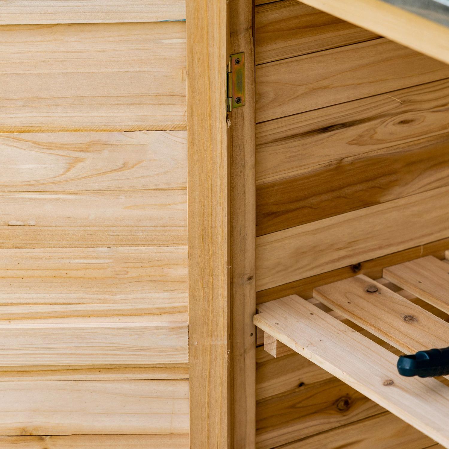 Trädgårdsskåp utomhus med bas & hyllor - 83x40x92 cm