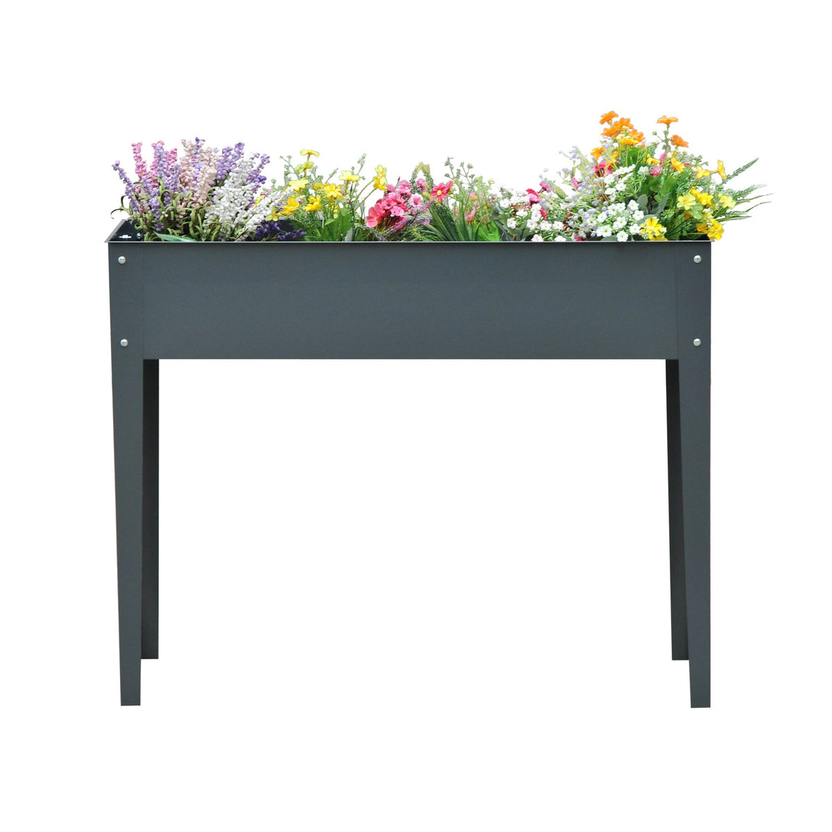 Trädgårdssäng i metall – 100x30x80 cm, med dränering