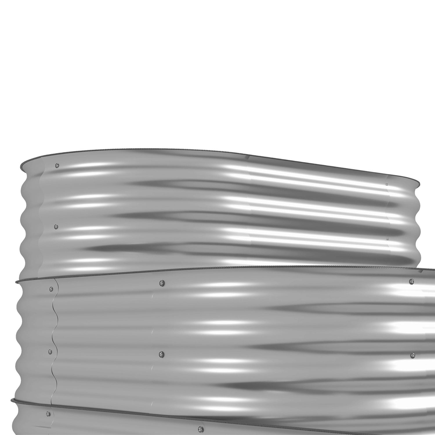 Trädgårdssäng i metall, plantering i 3 våningar, säkerhetskanter