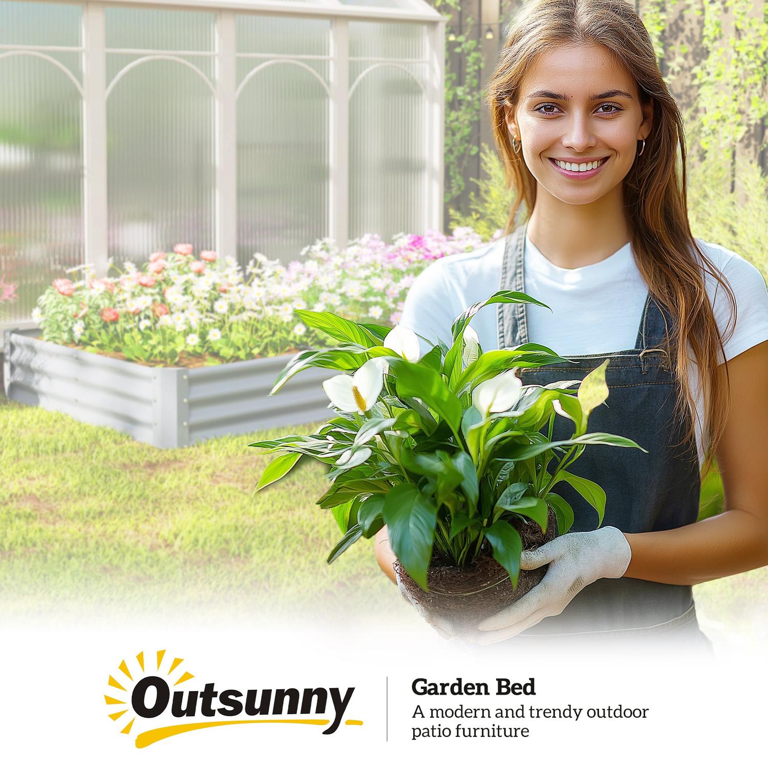 Trädgårdssäng i stål – Rostbeständig, 240x120x30 cm