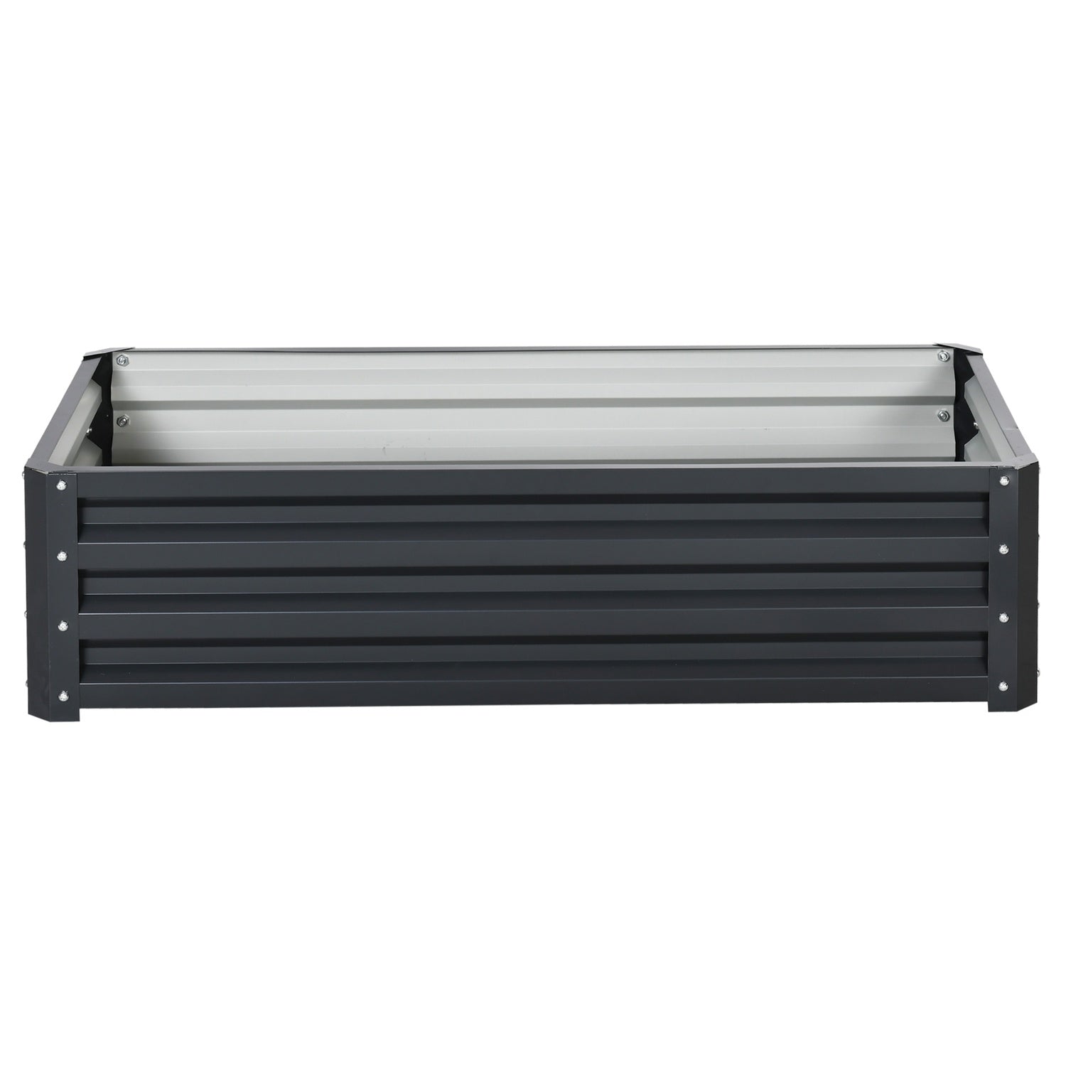 Trädgårdssäng i stål, Rostsäker, 120x60x30,5 cm, Grå