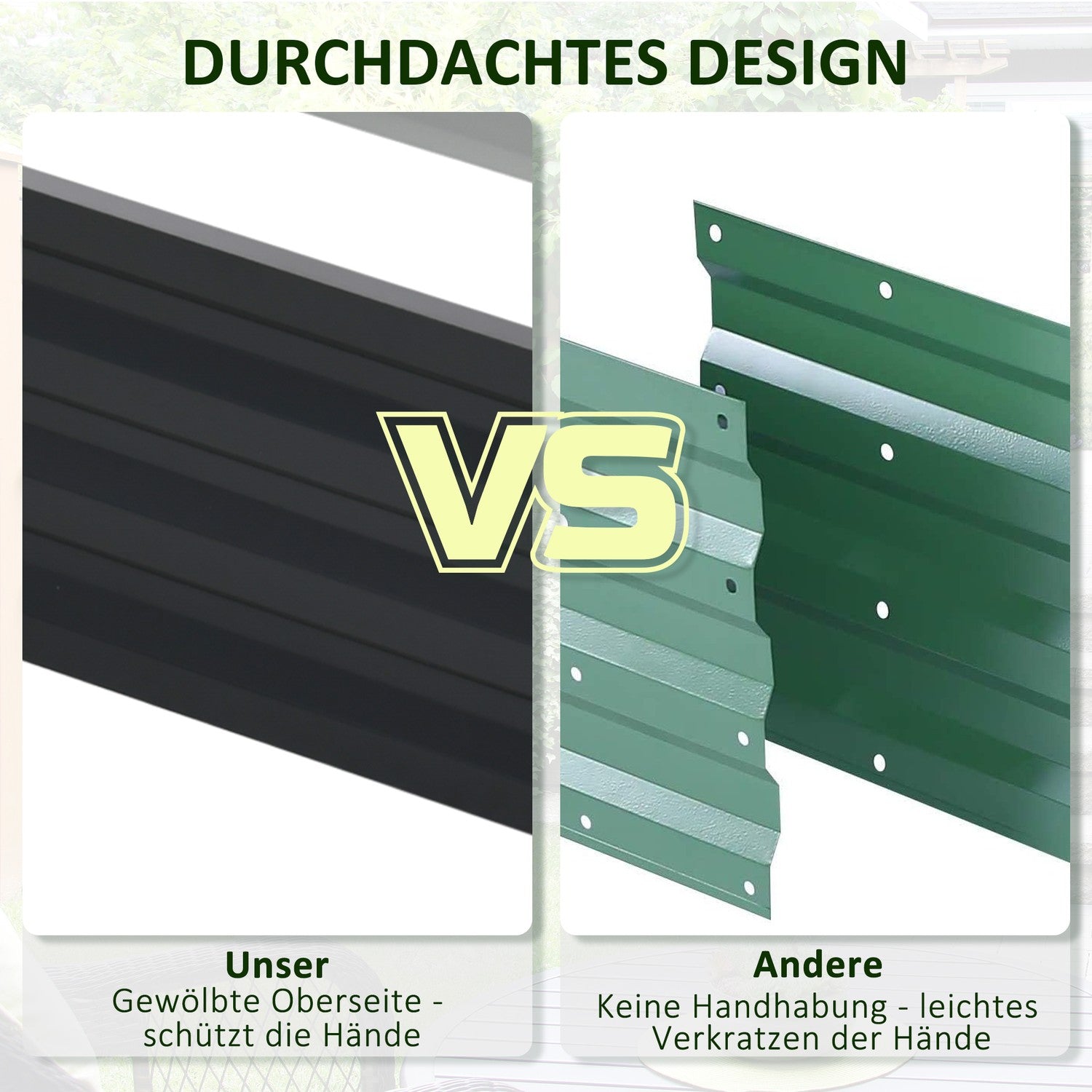 Trädgårdssäng i stål, Rostsäker, 120x60x30,5 cm, Grå