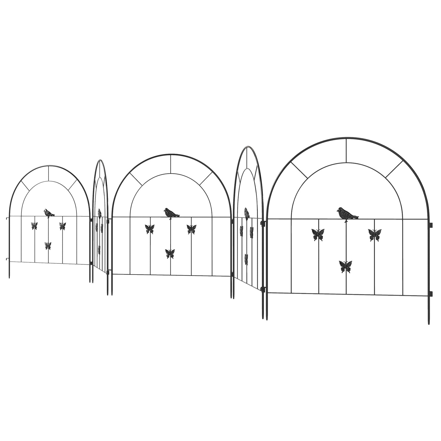 Ocelový zahradní plot – 300x70 cm, dekorativní pletivo, černý