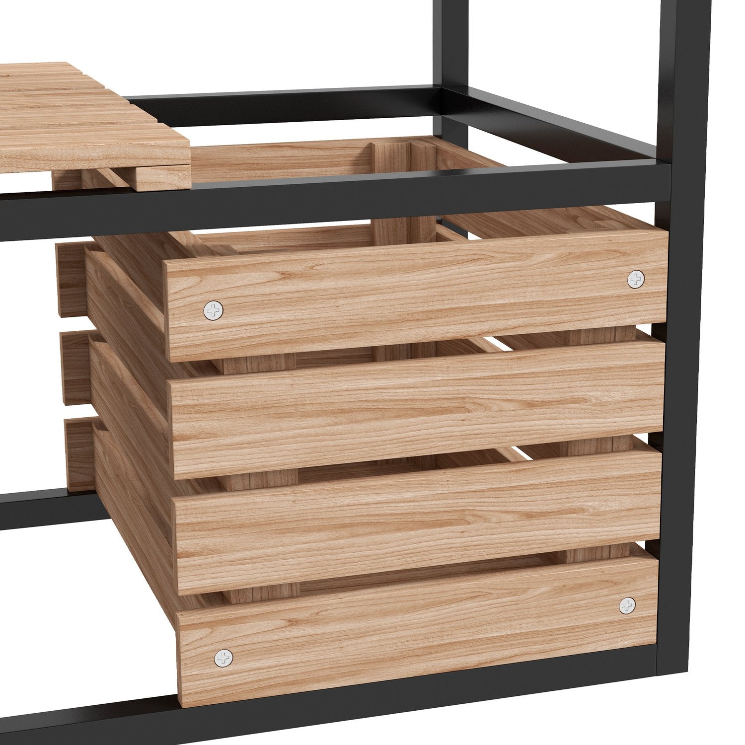 Trädgårdsupphöjd säng med hylla, 2-vånings 83x39x100 cm