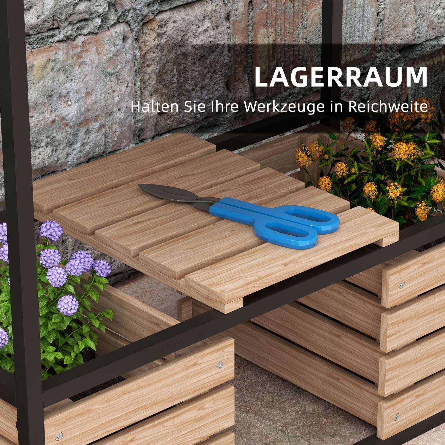 Trädgårdsupphöjd säng med hylla, 2-vånings 83x39x100 cm