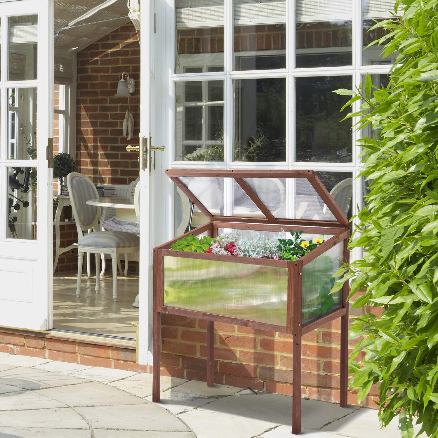 Trädgårdsupphöjd säng med kall ram, 90x50x93 cm