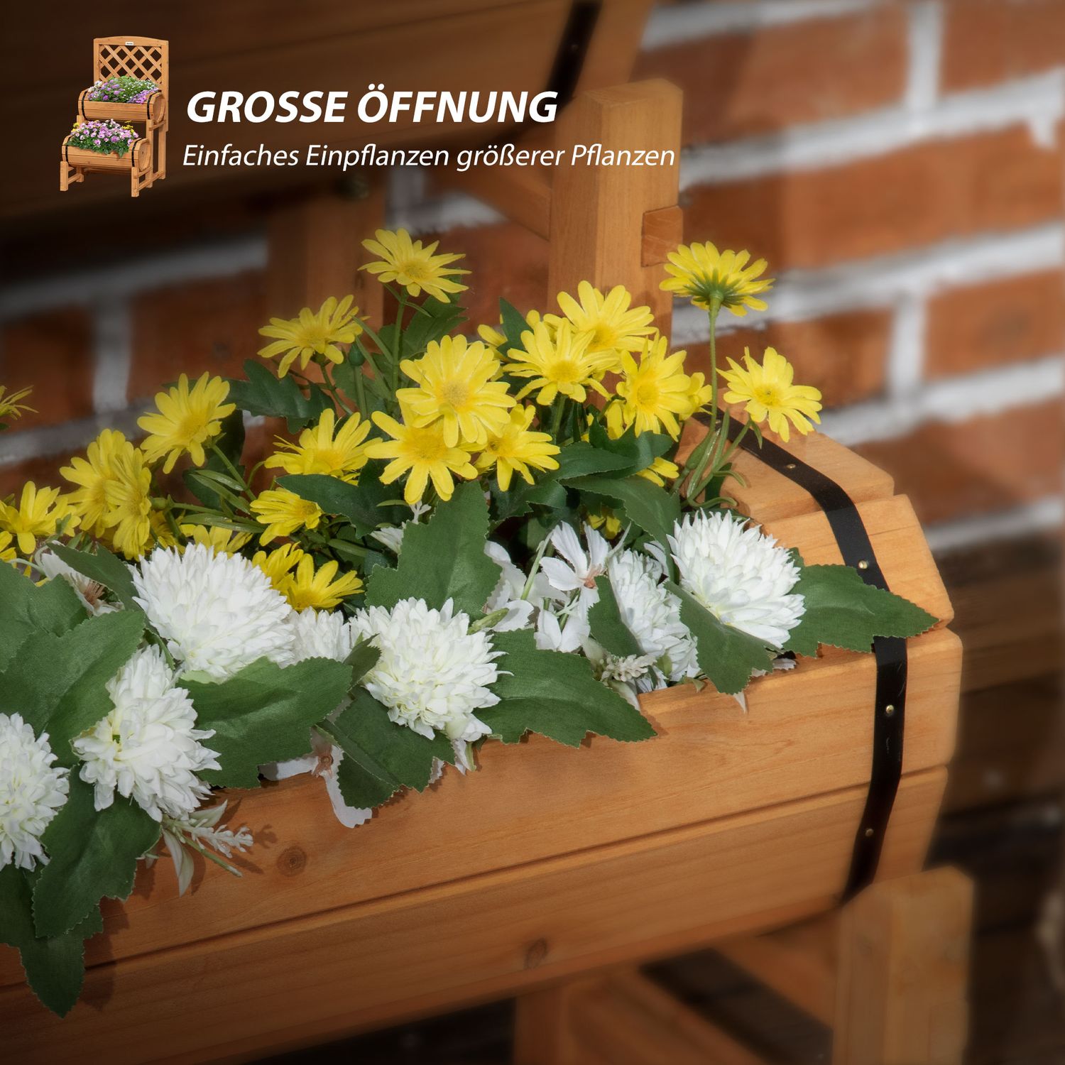 Trädgårdsupphöjd säng med spaljé, gul, 45x45x80 cm