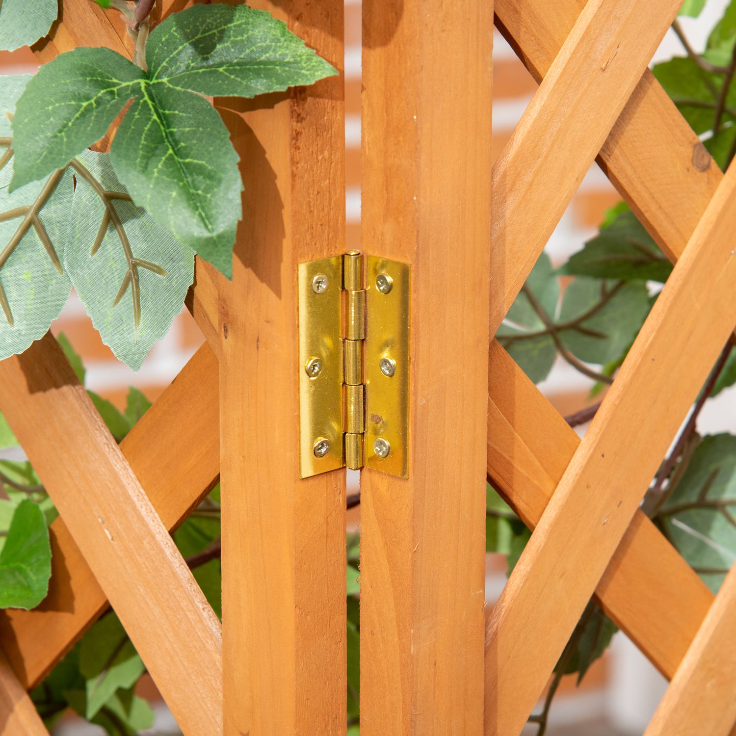 Trädgårdsväxtlåda med spaljé, naturligt trä, 32x32x108 cm