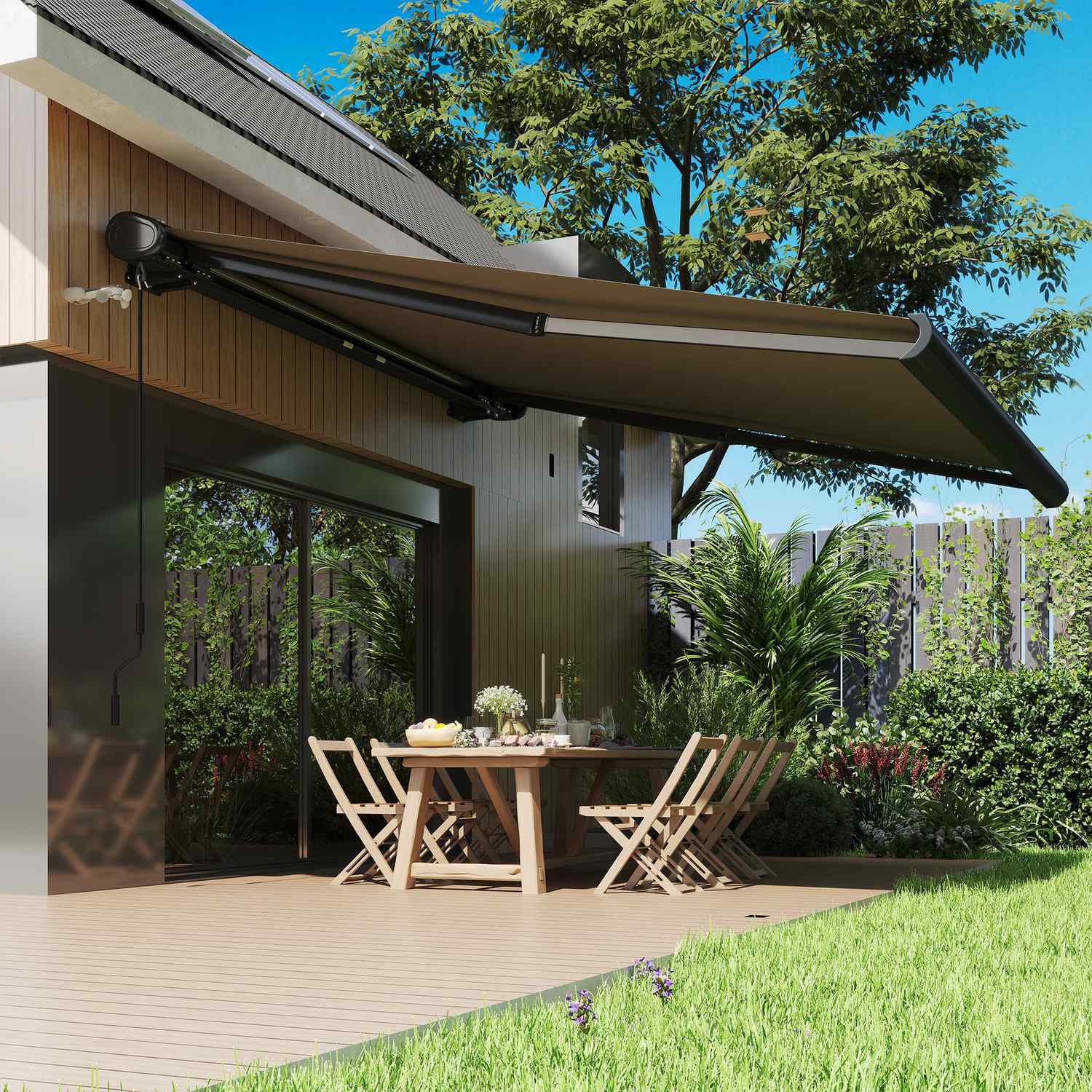 Trådlös sol- och vindsensor för utomhusmarkiser