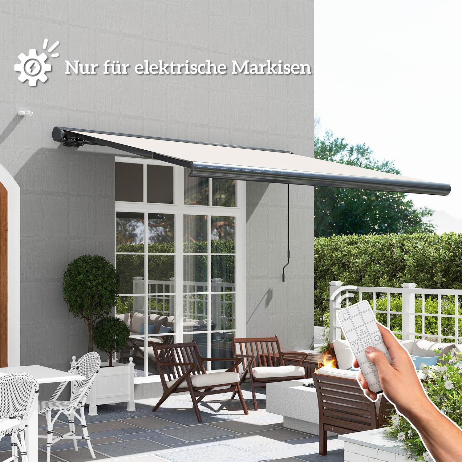 Trådlös sol- och vindsensor för utomhusmarkiser