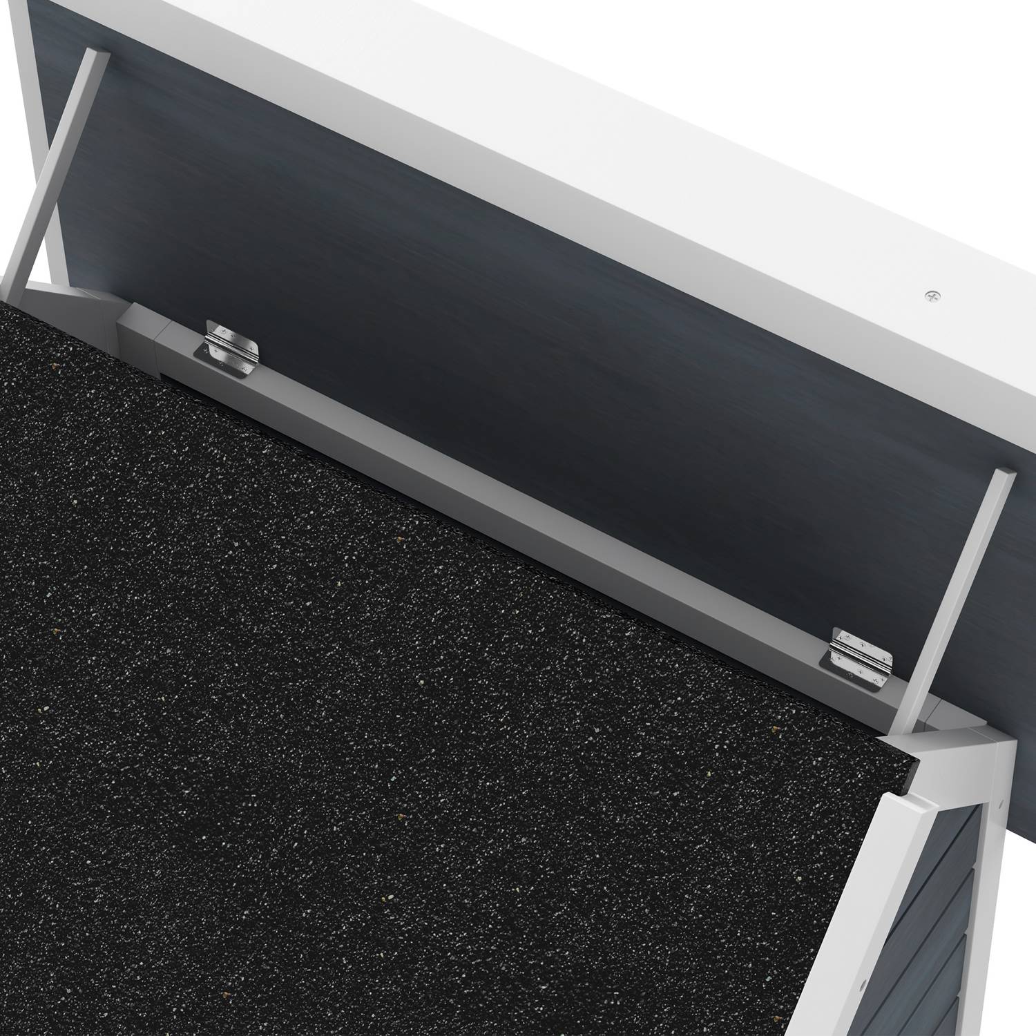 Träkatthus, väderbeständigt, gångjärnstak, grått