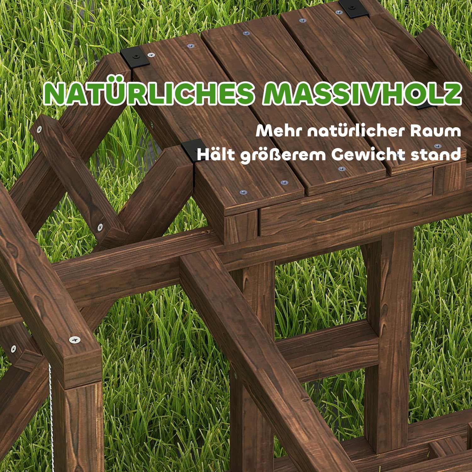 Träkycklinglekram med sittpinnar och gunga