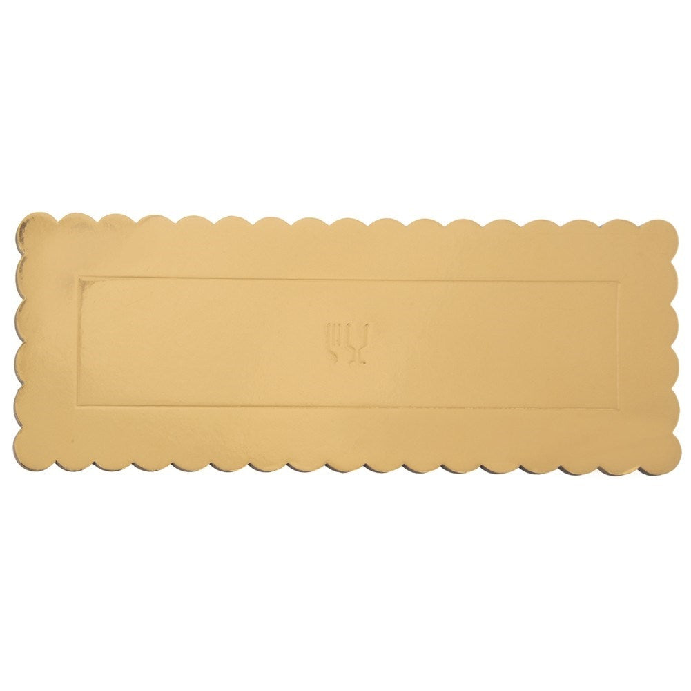 Tårtunderlägg 33x12 cm - Veckade kanter, guldfolie, tjock kartong