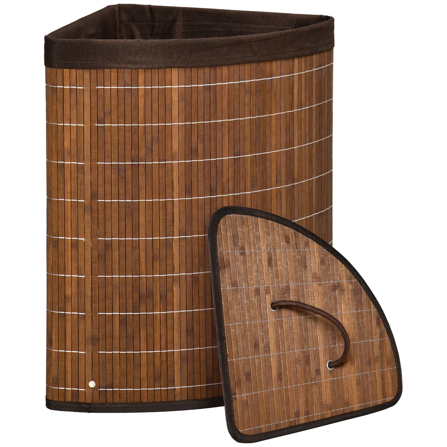 Bambu tvättkorg 55L med lock och avtagbar påse