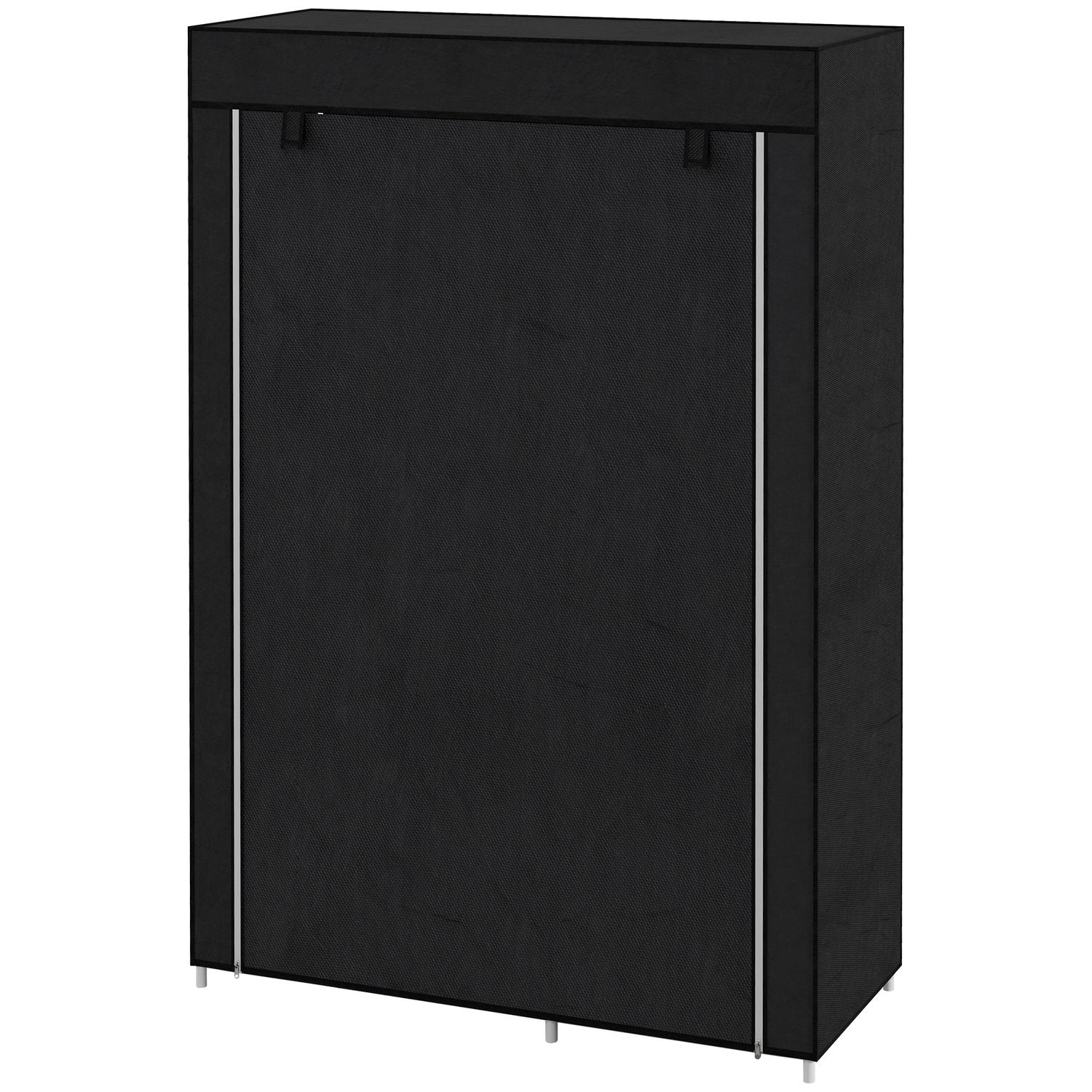 Stoffen vouwgarderobe, 6 vakken, zwart, 103x43x162,5 cm