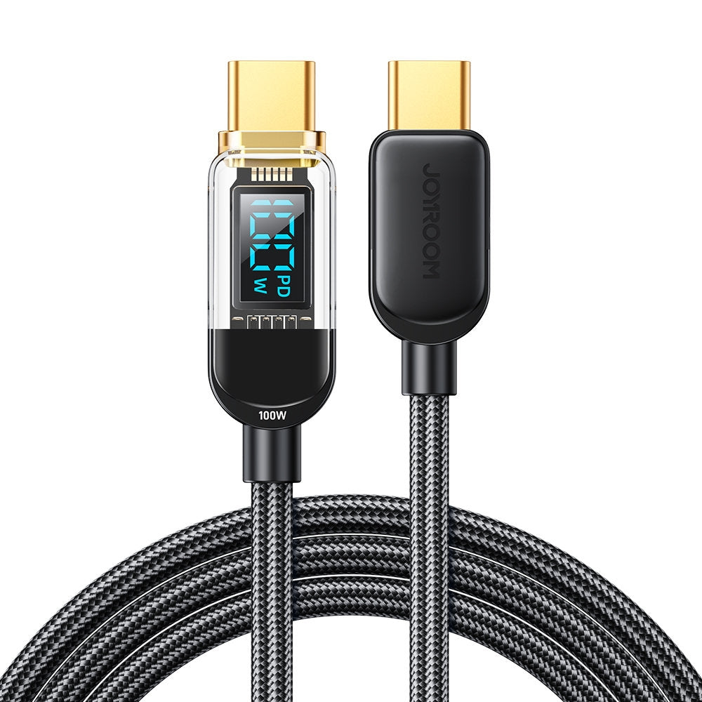 USB-C-kabel för snabbladdning och dataöverföring 100W 1,2 m svart