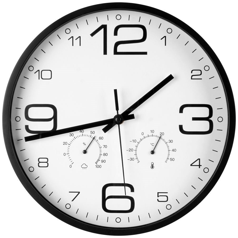Unik Väggklocka med Termometer och Hygrometer - 30 cm