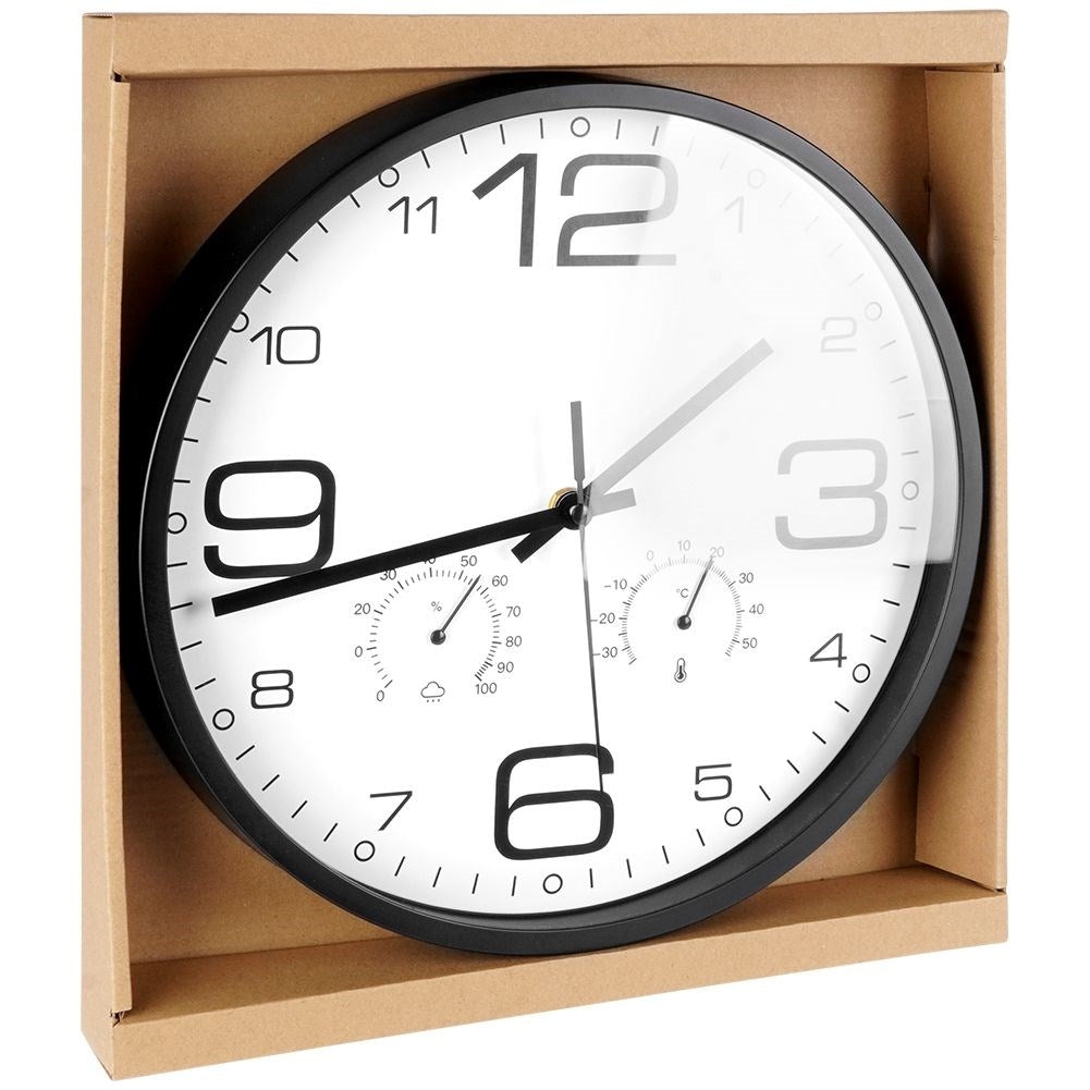 Unik Väggklocka med Termometer och Hygrometer - 30 cm