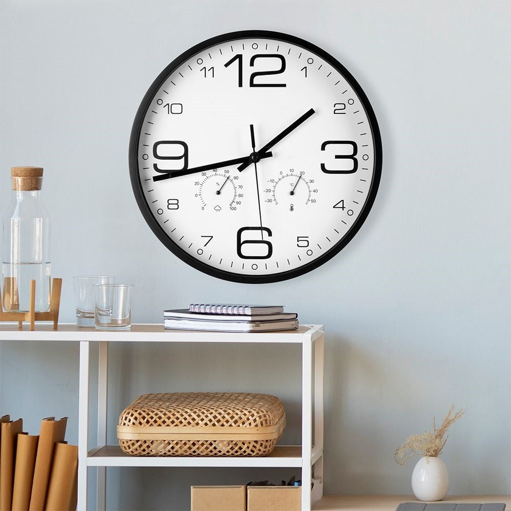 Unik Väggklocka med Termometer och Hygrometer - 30 cm