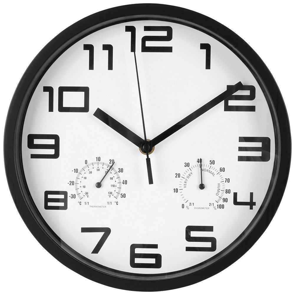 Unik väggklocka 25cm med termometer och hygrometer