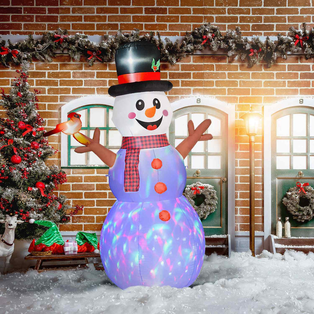 Opblaasbare 2,4 m LED Sneeuwpop Decoratie voor Binnen/Buiten
