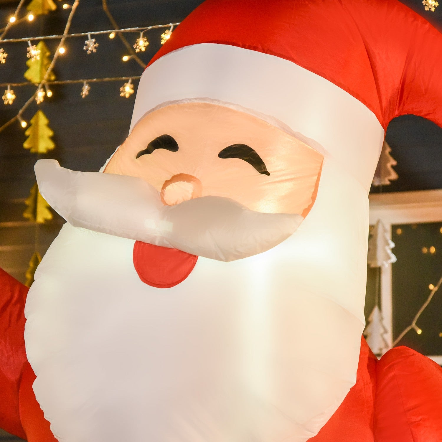 Nafukovací Santa Claus s LED světly, 243 cm