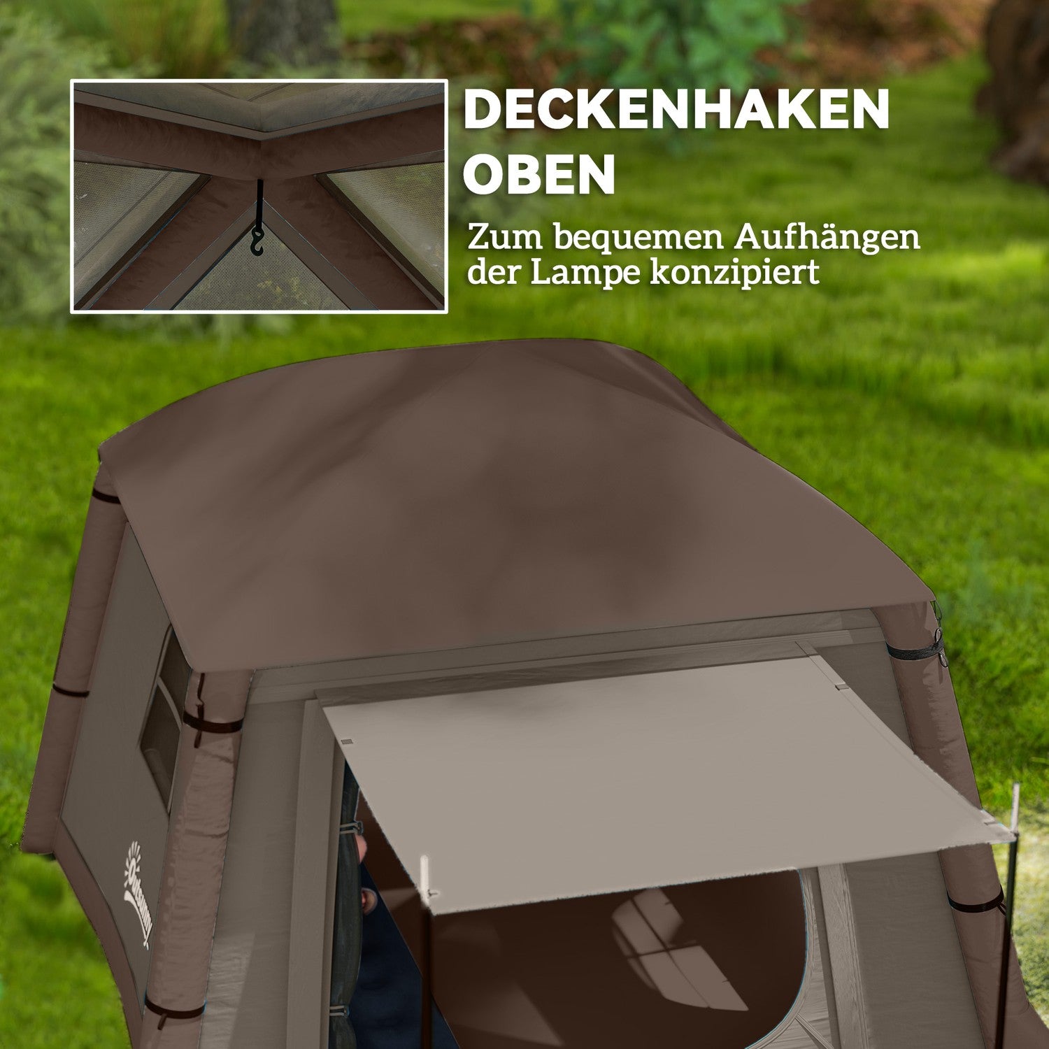 Uppblåsbart 1-2 personers campingtält – vindtätt, 4 säsonger