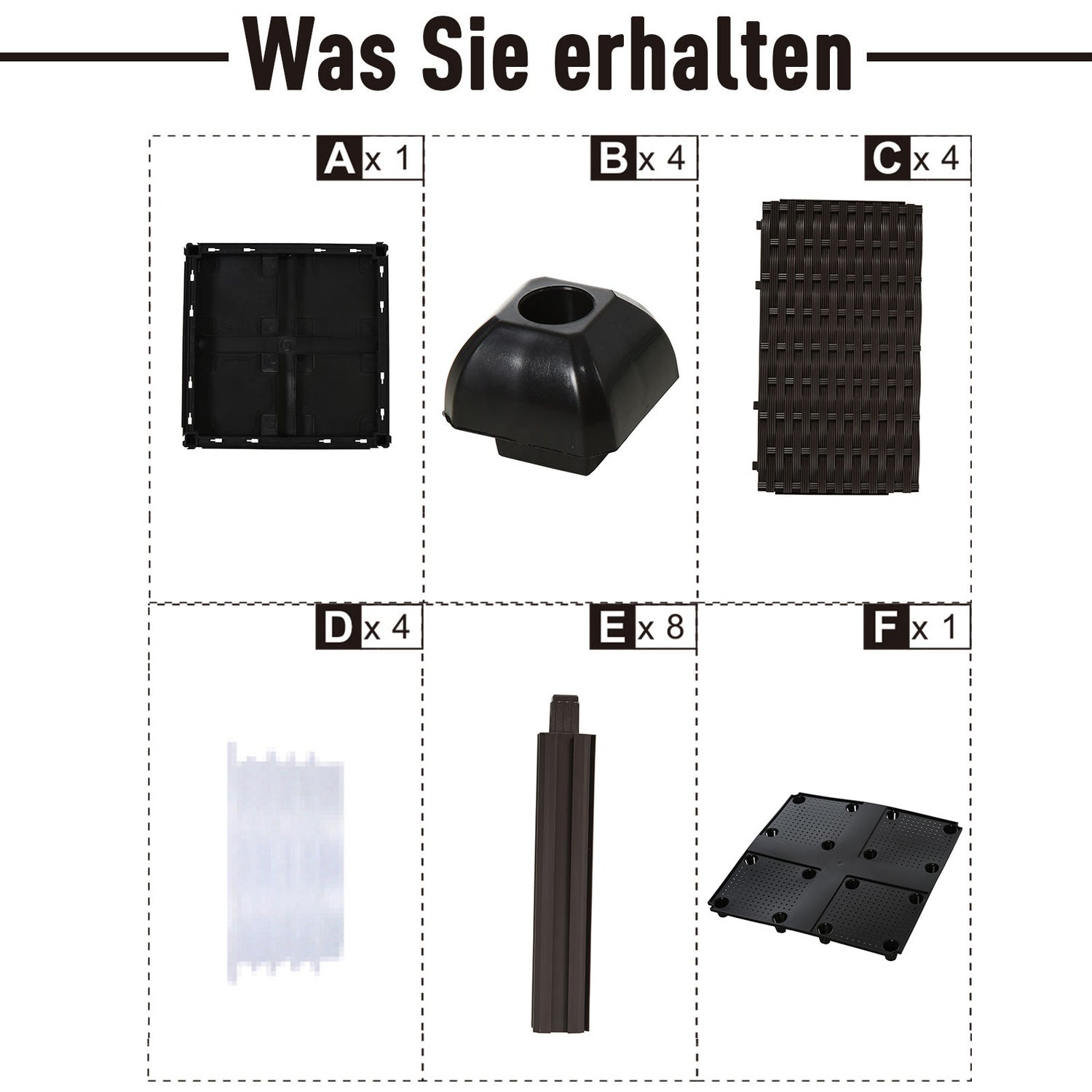 Planteringslåda med upphöjd säng, Rottinglook, med dränering, Brun, 80x44 cm