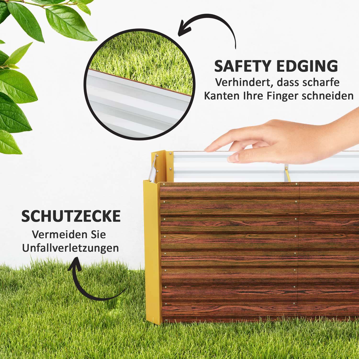 Upphöjda trädgårdssängar i galvaniserat stål, väderbeständig, 120x60 cm