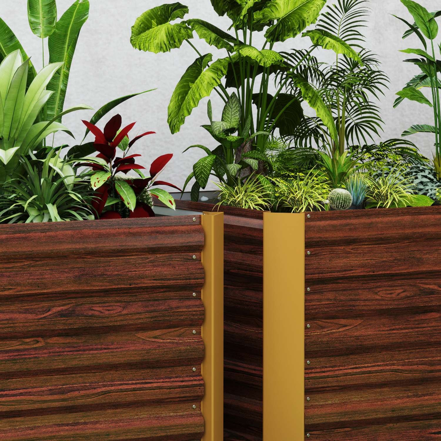 Upphöjda trädgårdssängar i galvaniserat stål, väderbeständig, 120x60 cm