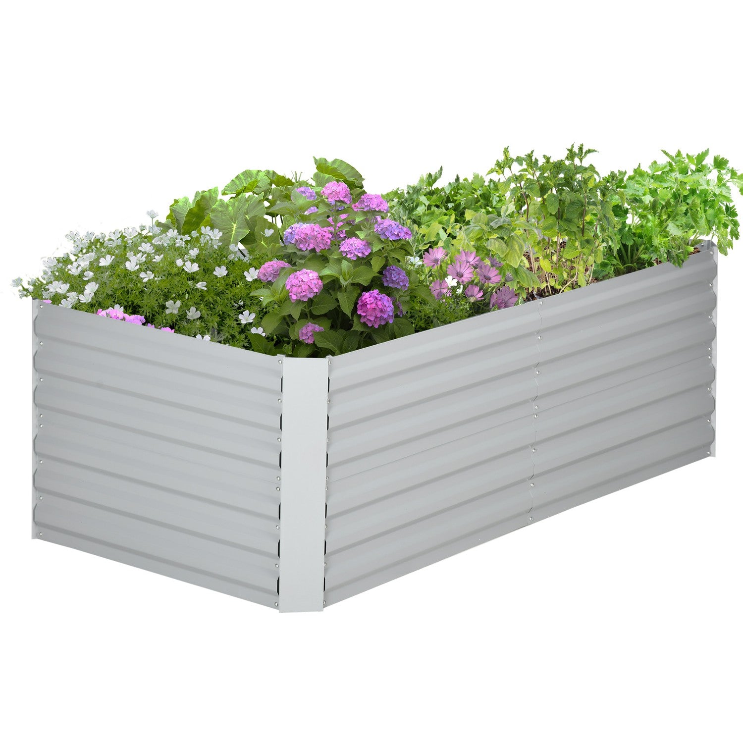 Trädgårdssäng i stål – 180x90x60 cm för växter och grönsaker