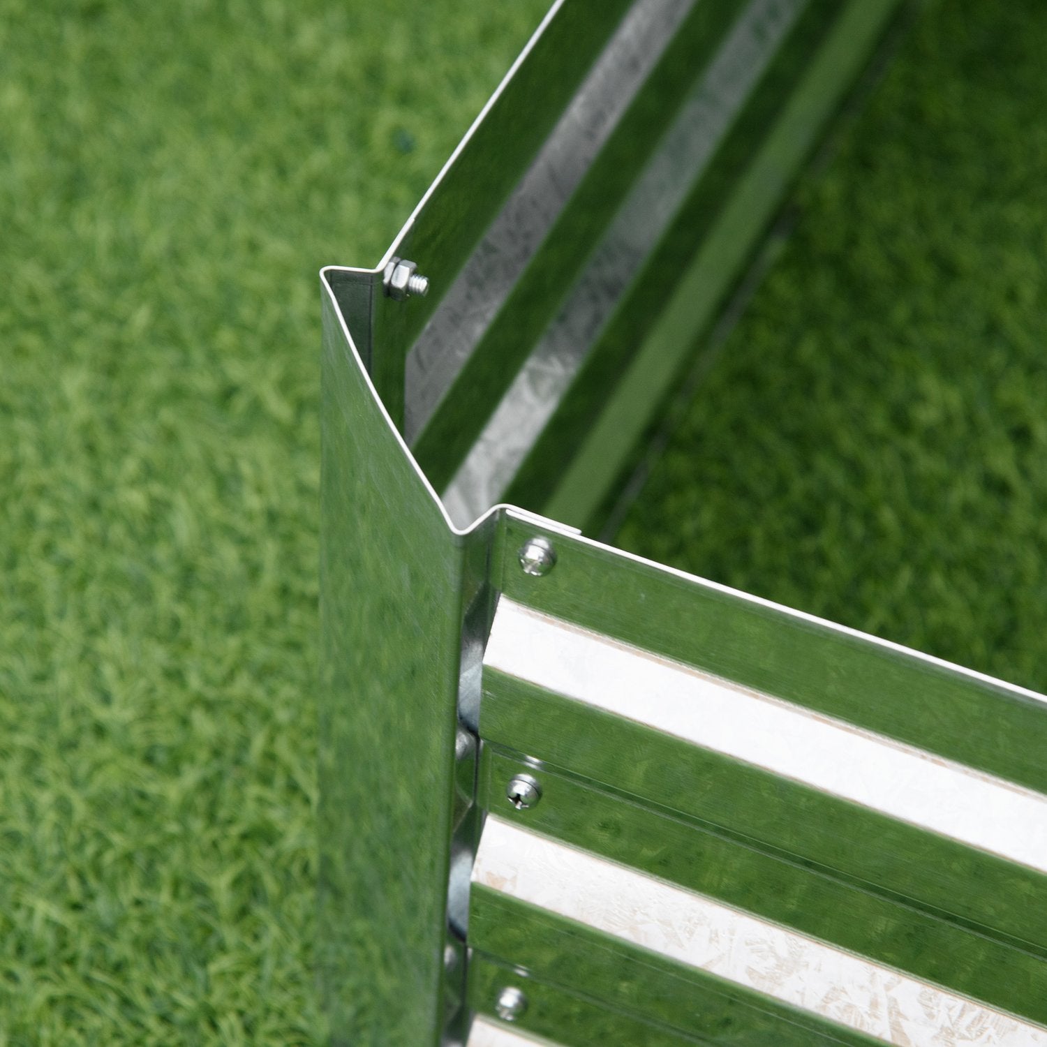 Upphöjd trädgårdsbädd i galvaniserat stål – 120x90x30 cm Silver