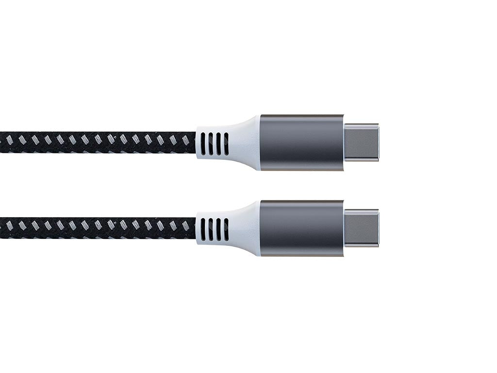 Usb-kabel - Usb 2.0 C till C 60W, 480 Mbps, magnetisk, nickelpläterad, bomullsflätad kabel - 1 meter