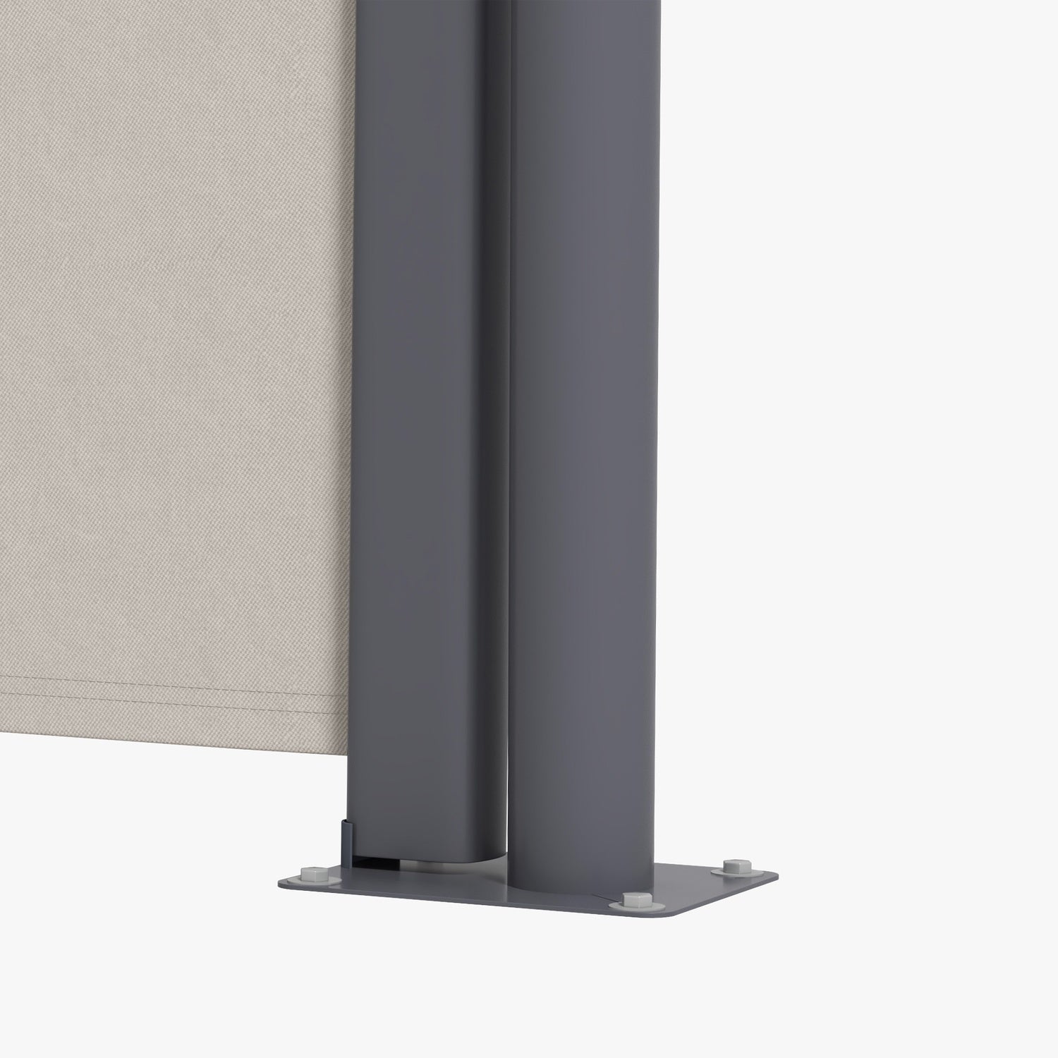 Utdragbar ljusgrå trädgårdsmarkis 300x100cm, UV & vindskydd