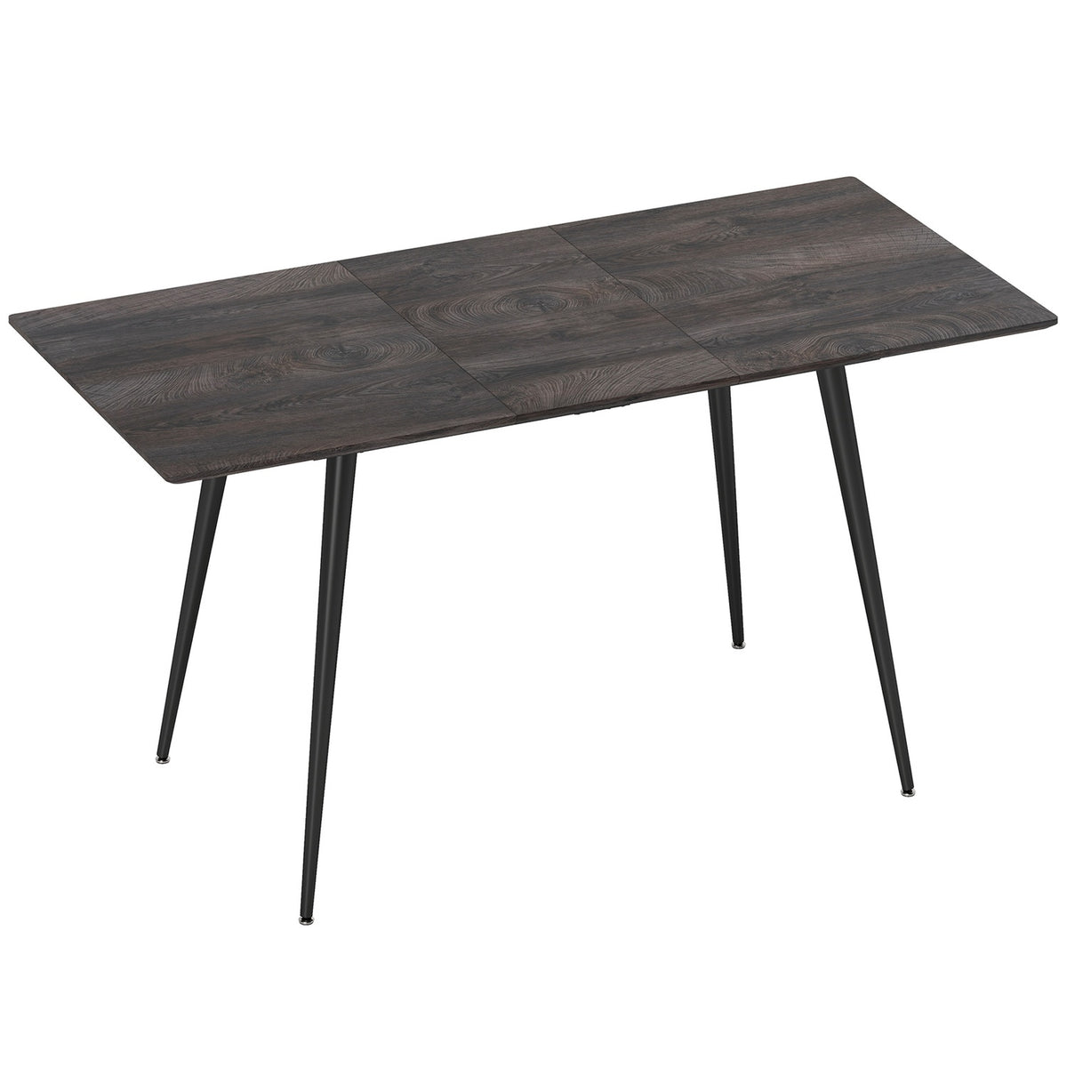 Uitschuifbare eettafel voor 6-8 personen, stalen poten, MDF-tafelblad