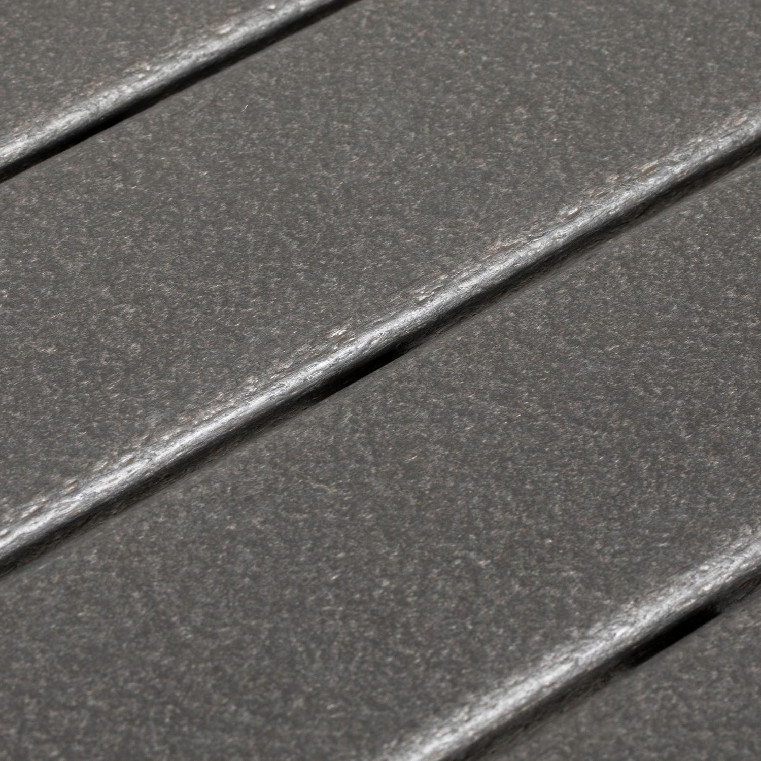 Uteplatsmatbord för 4, HDPE-ribbad, mörkgrå, 90x90x75 cm