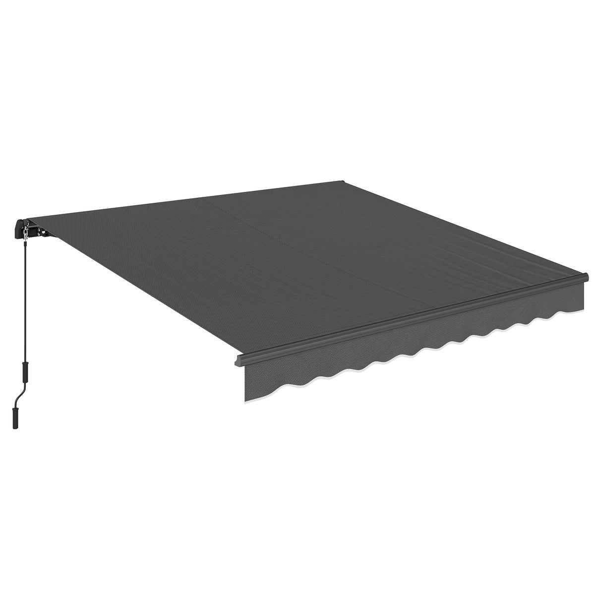 Uitschuifbare knikarmscherm, 10 m², donkergrijs, handmatige zwengel